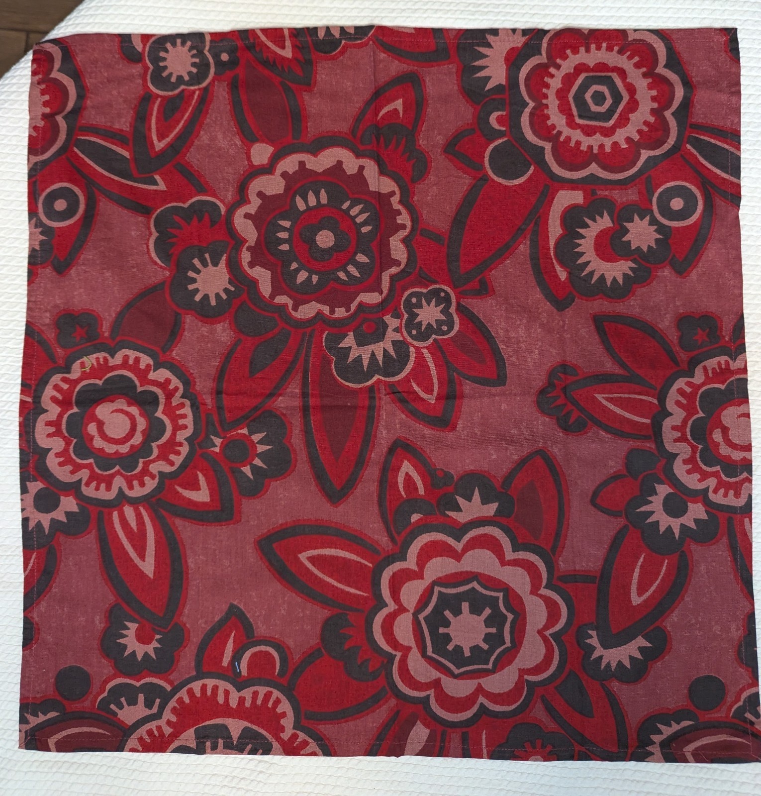 April Cornell Maroon & Black Floral Print Napkins Set of 8 gallery