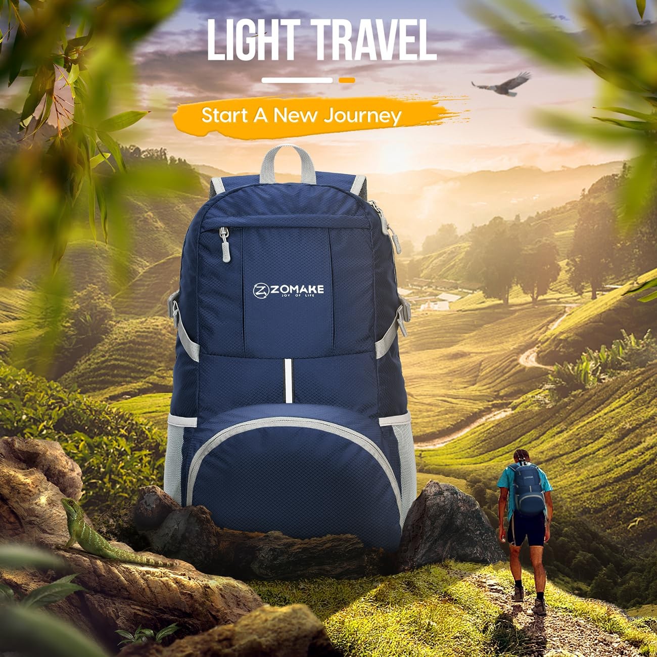 Lightweight Packable 35L Backpack, Water Resistant Foldable Hiking Day Pack 3