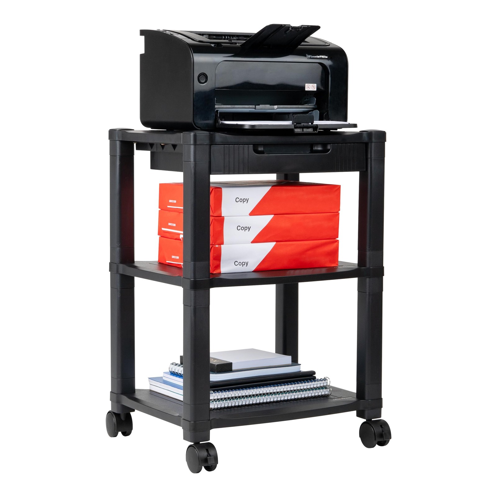 Rolling Printer Cart 3 Tier Stand Desk Storage Utility Shelf Black gallery
