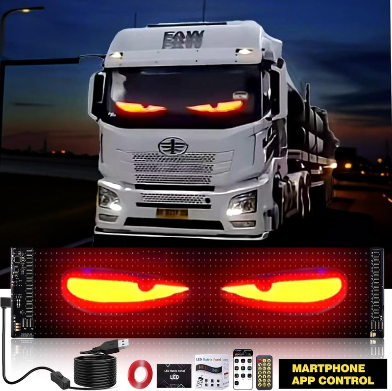 1 Pack Large Devil Eyes Light for Cars, 23x5in Programmable 23.4x4.7 Inch gallery