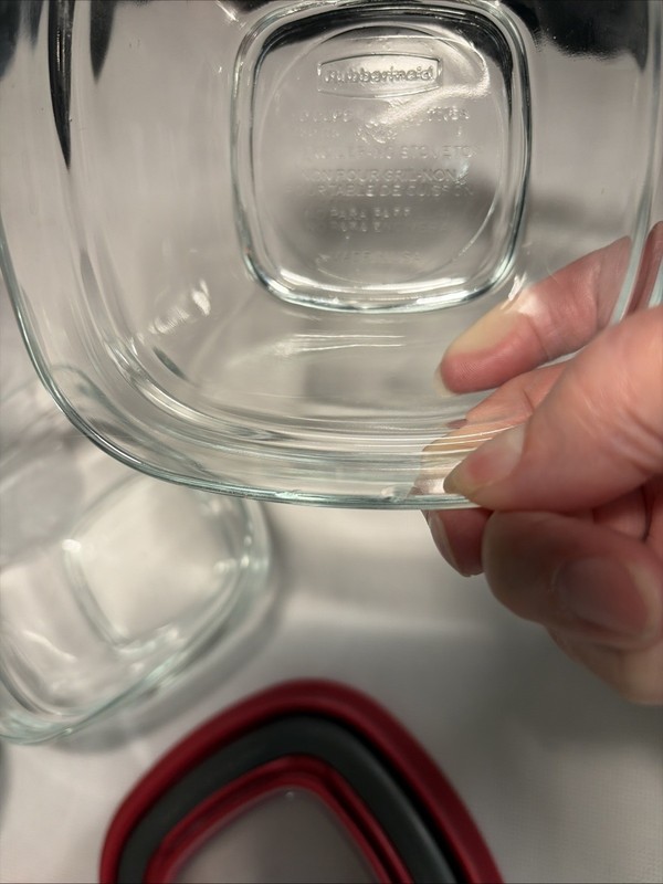 3 Rubbermaid Glass Storage Containers 1 Cup 7N68 w/ 2 Lids 7N77 Discontinued gallery