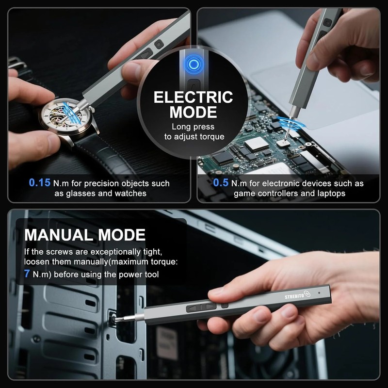 STREBITO Electric Screwdriver, 144-in-1 Precision Screwdriver Set, 120 Magnetic gallery