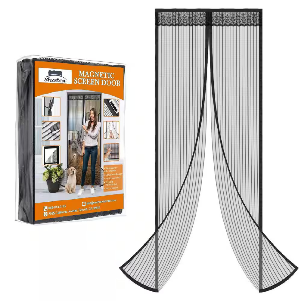 39 In. X 83 In. Black Magnetic Screen Door with Heavy Duty Magnets and Diamond M gallery