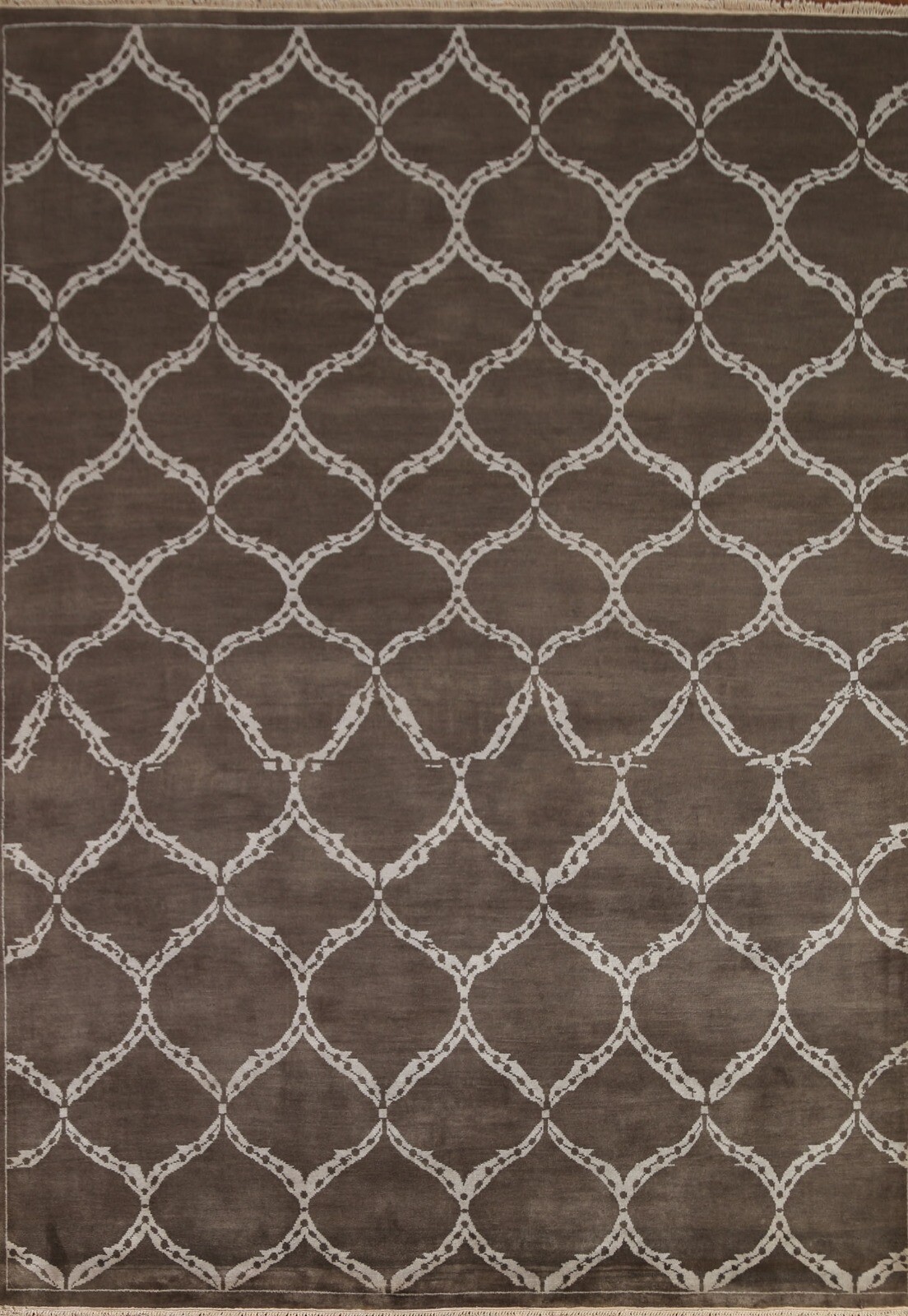All-Over Dark Brown/ Ivory Gabbeh Oriental Area Rug 8'x10' Wool Hand-knotted gallery