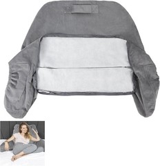Large Reading Pillow Cover for Backrest Pillow, 19″ Soft Polyester Velour Bed