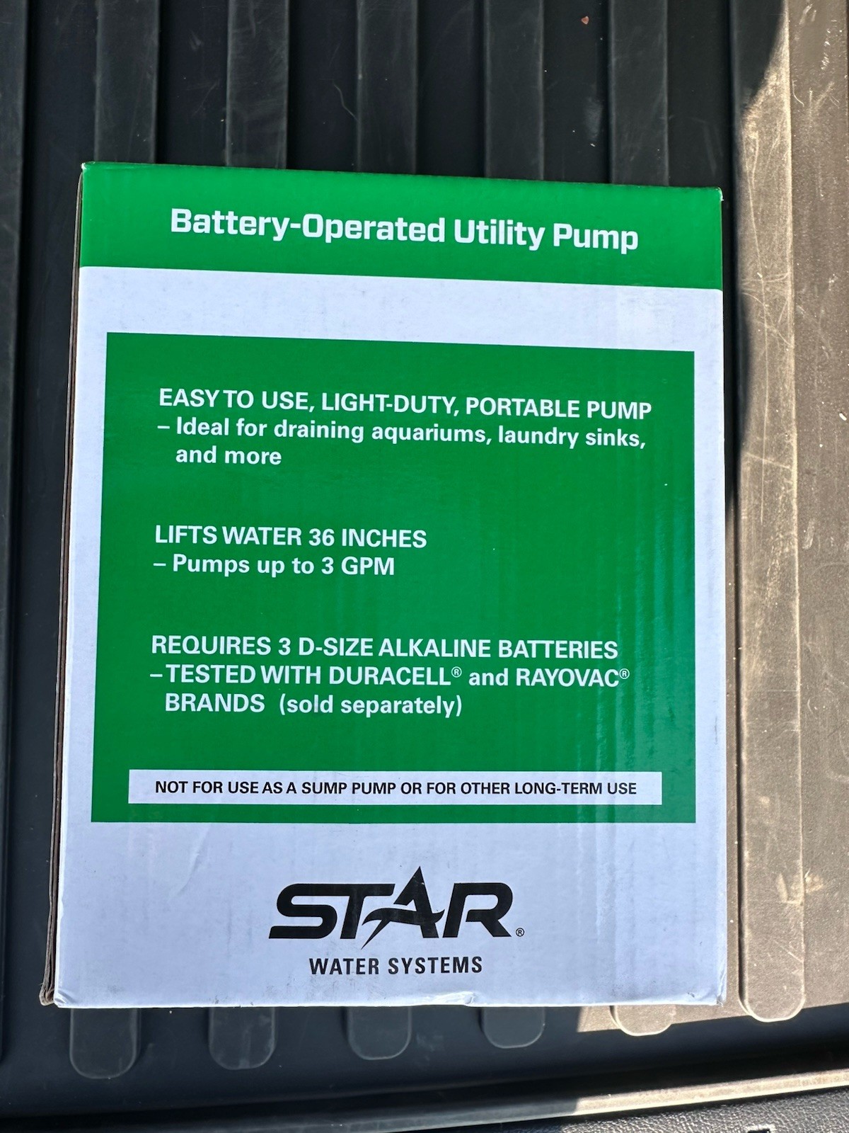 STAR Water Systems Thermoplastic Transfer Pump, Battery Powered, 3-gallon 148004 gallery
