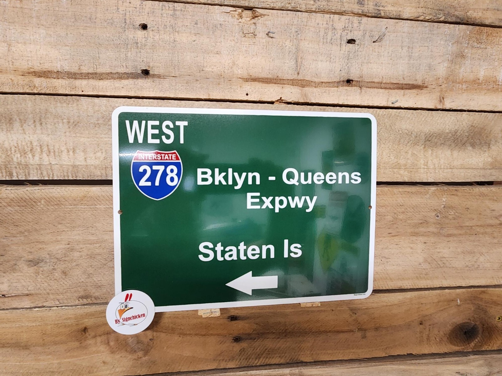 Mini Interstate Road Sign, New York, I278, BROOKLYN QUEENS- ALUMINUM SIGN, gift gallery