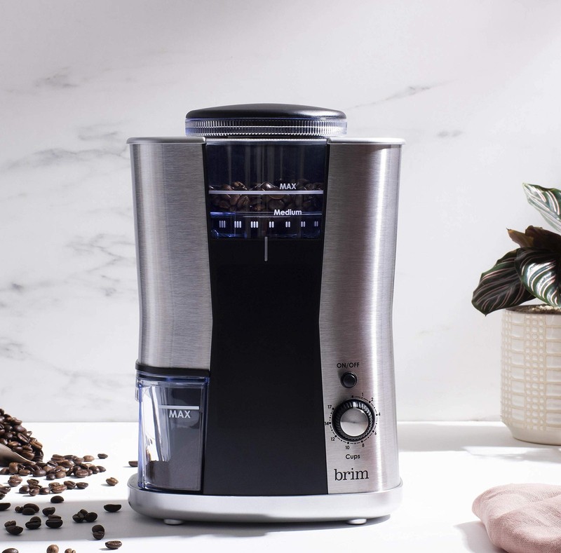 Brim Conical Burr Coffee Grinder One Size Stainless Steel/Black 17 Grind gallery