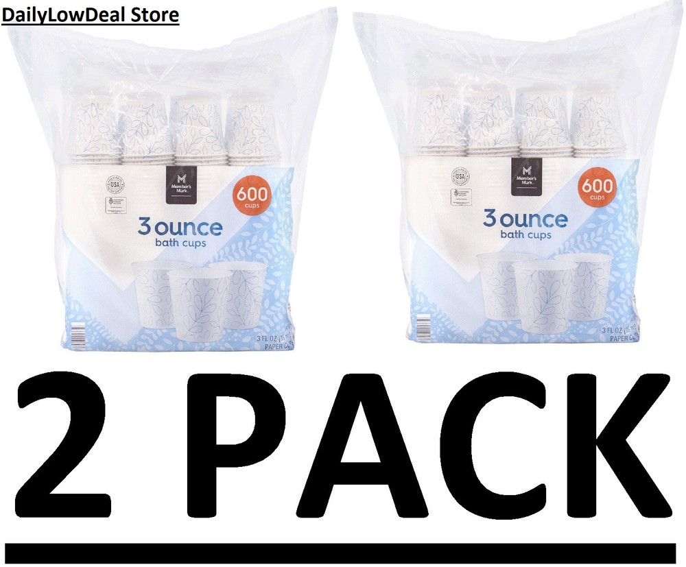 2 PACK - Printed Paper Bath Cold Cup (3 oz - 600 ct.) Total 1200 Cups