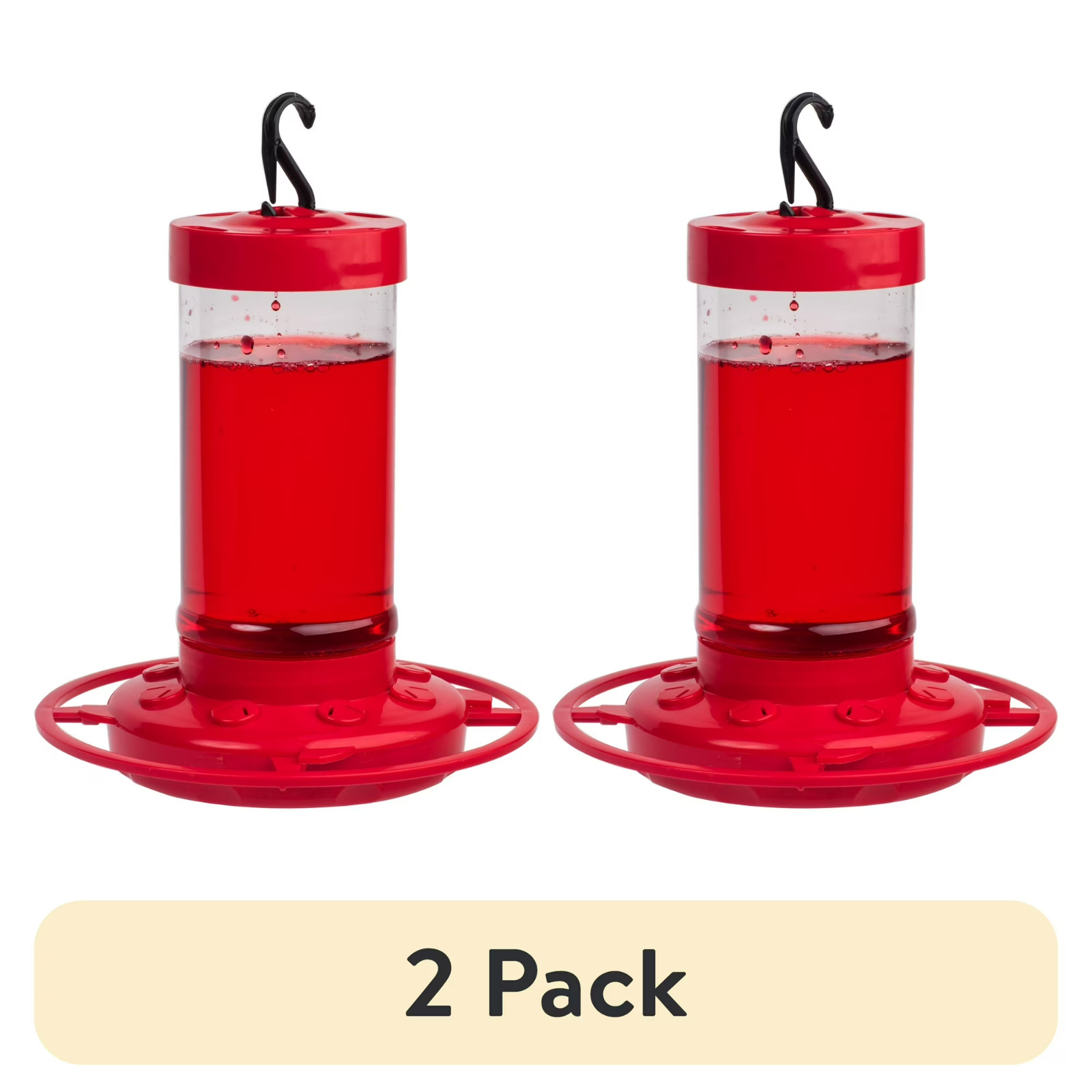 (2 pack) First Nature Hummingbird Feeder, 16 oz, Red, Plastic gallery