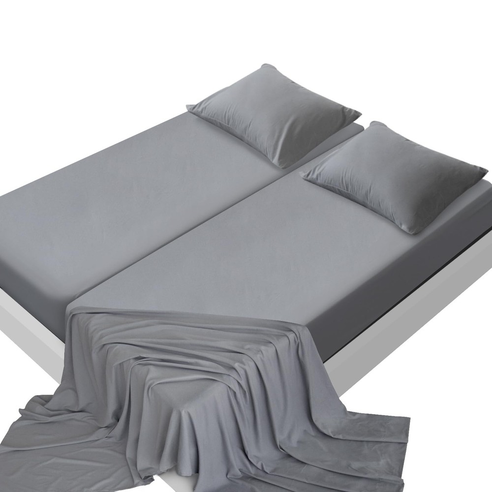 Split King Sheets Sets for Adjustable Bed, 5 Piece Bed Sheets Set Deep Pocket...