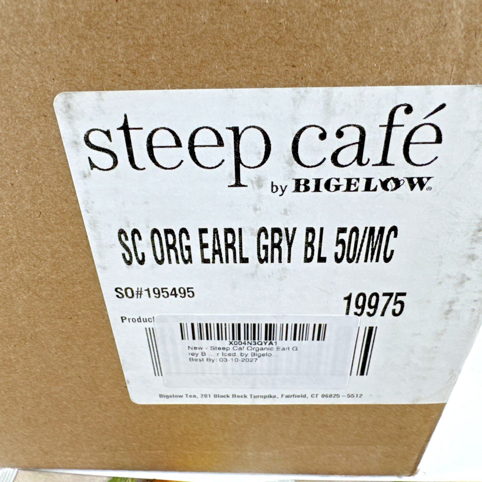NEW 50 Individual SEALED Bags Steep By Bigelow Café Organic EARL GRAY gallery
