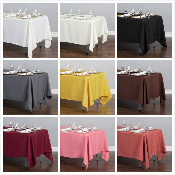 1/10 Pk 70 X120 in. Rectangular Polyester Tablecloth Wedding Party Event Banquet gallery