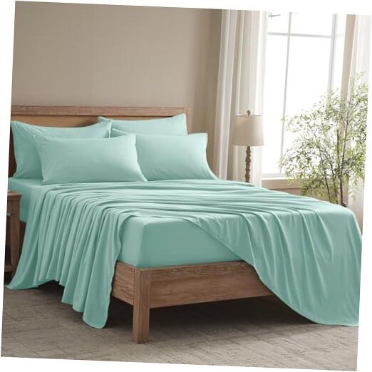 Sheet Set - 6 Piece Sheets Size Bed Set - Breathable & Cooling Queen Spa Blue gallery