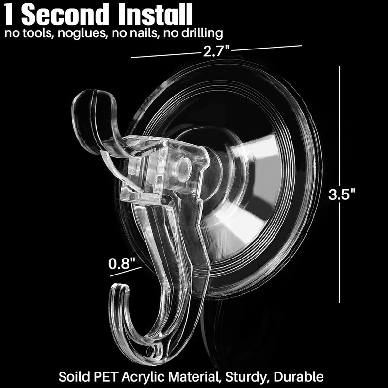 Antimbee 3 Pack Suction Cup Hooks, Clear 3 Pack, Transparent gallery