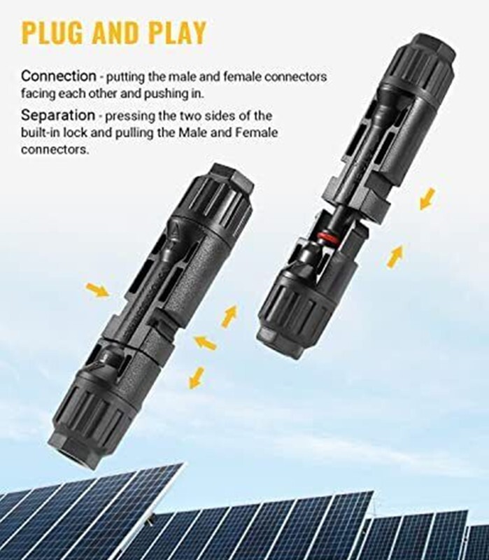 44PCS Solar Panel Connector Male Female with Spanner Solar Plug Waterproof IP67 gallery