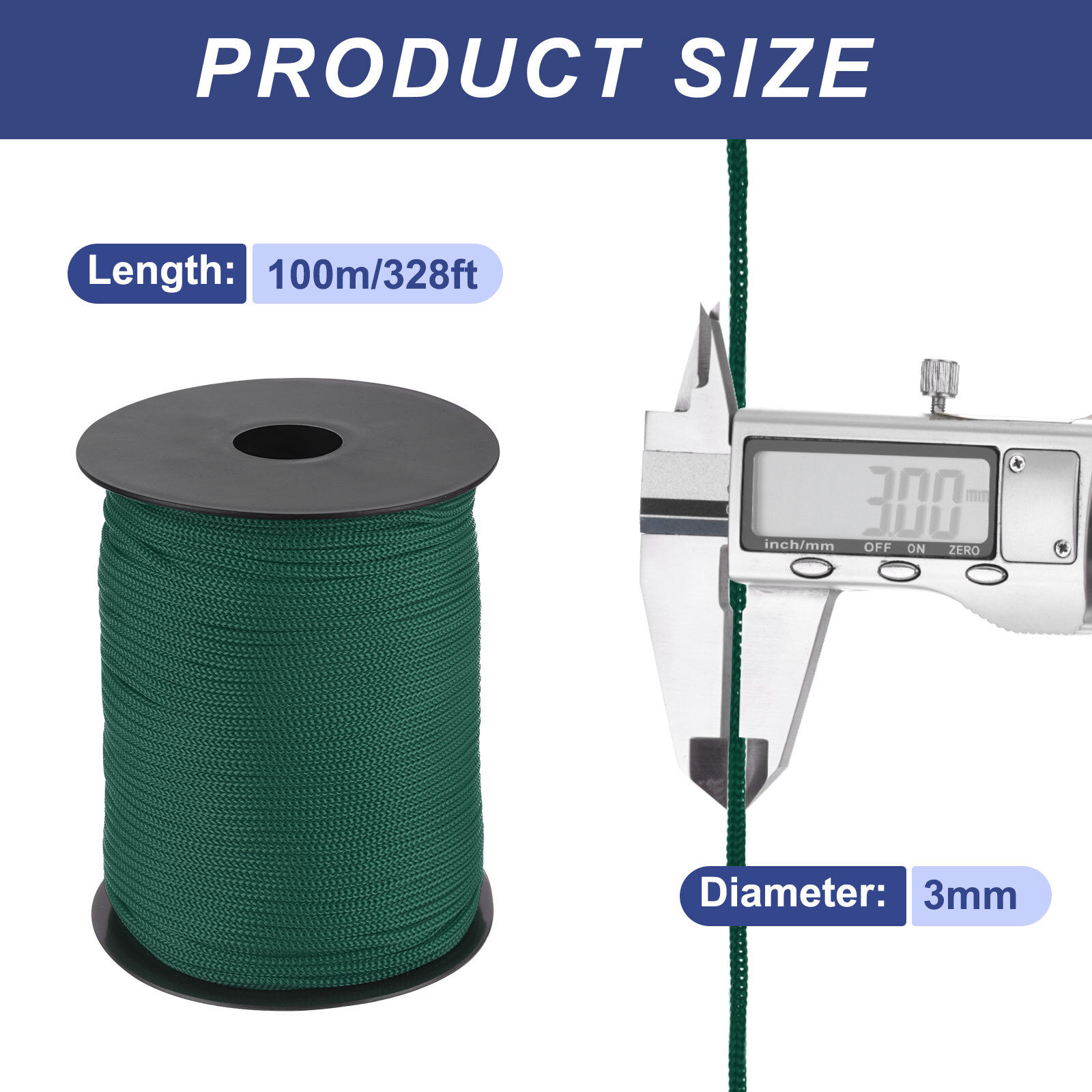 1/8 Inch Polypropylene Rope Braided Ropes 328ft Nylon Rope Ink Green gallery