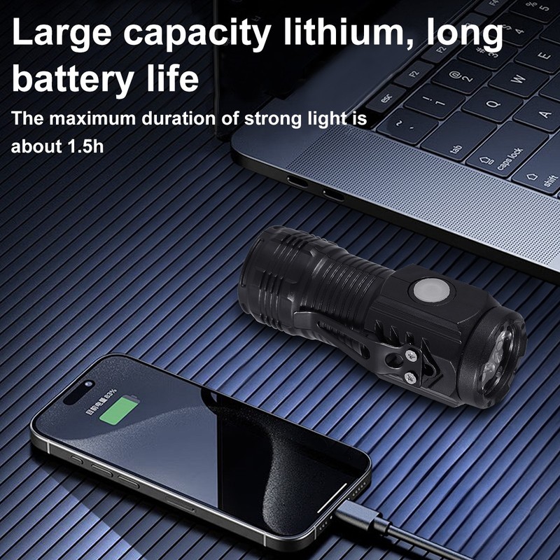 Tactical Flashlight Mini LED Torch Work Light Super Bright USB Rechargeable gallery
