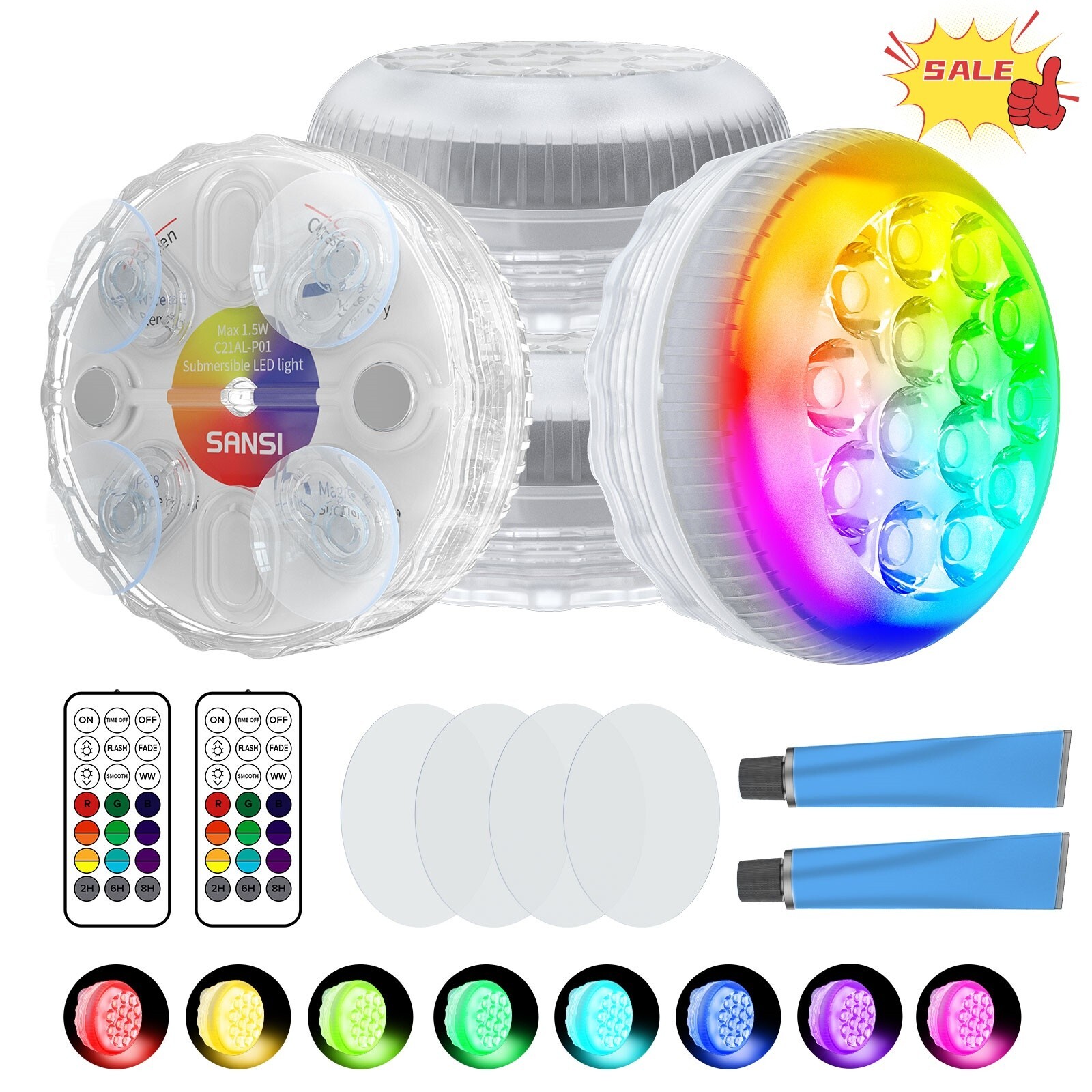 4PCS Led Pool Lights Swimming Pool RGB Color Changing Underwater Lamp Remote gallery