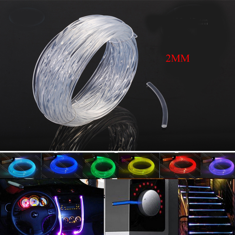 2mm Car Home LED Lighting Decoration PMMA Side Glow Fiber Optic Cable 3-100M gallery