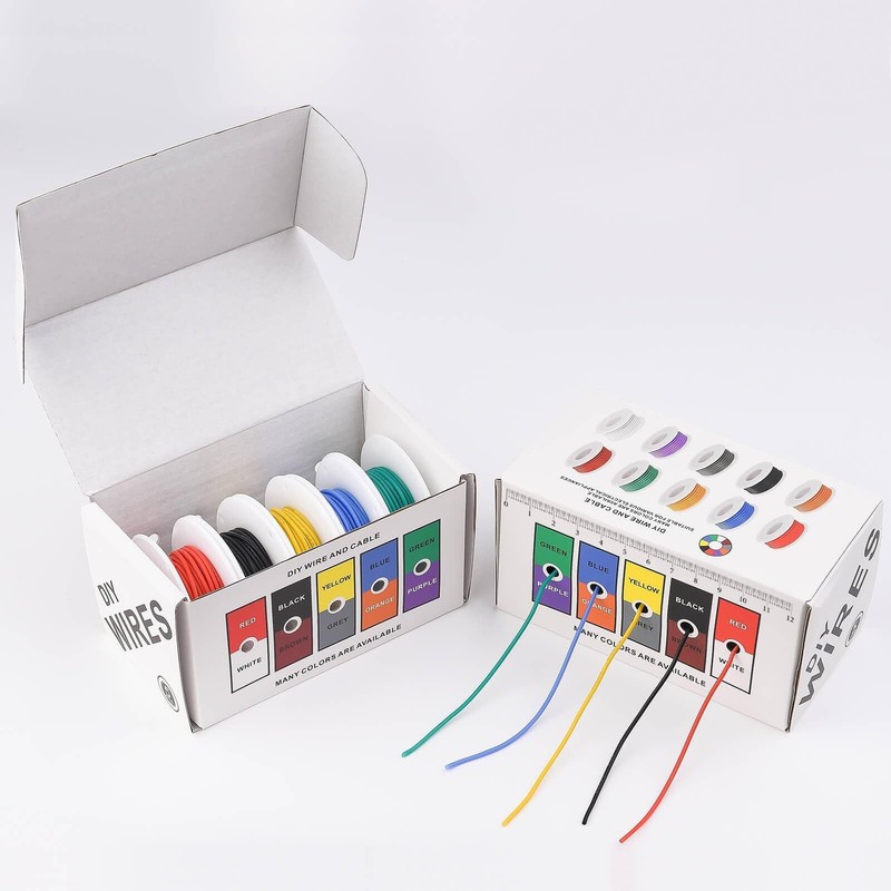 24 Gauge Wire Stranded Electrical Wire 24 AWG Electric Hook Up Wire Kit Flexi... gallery