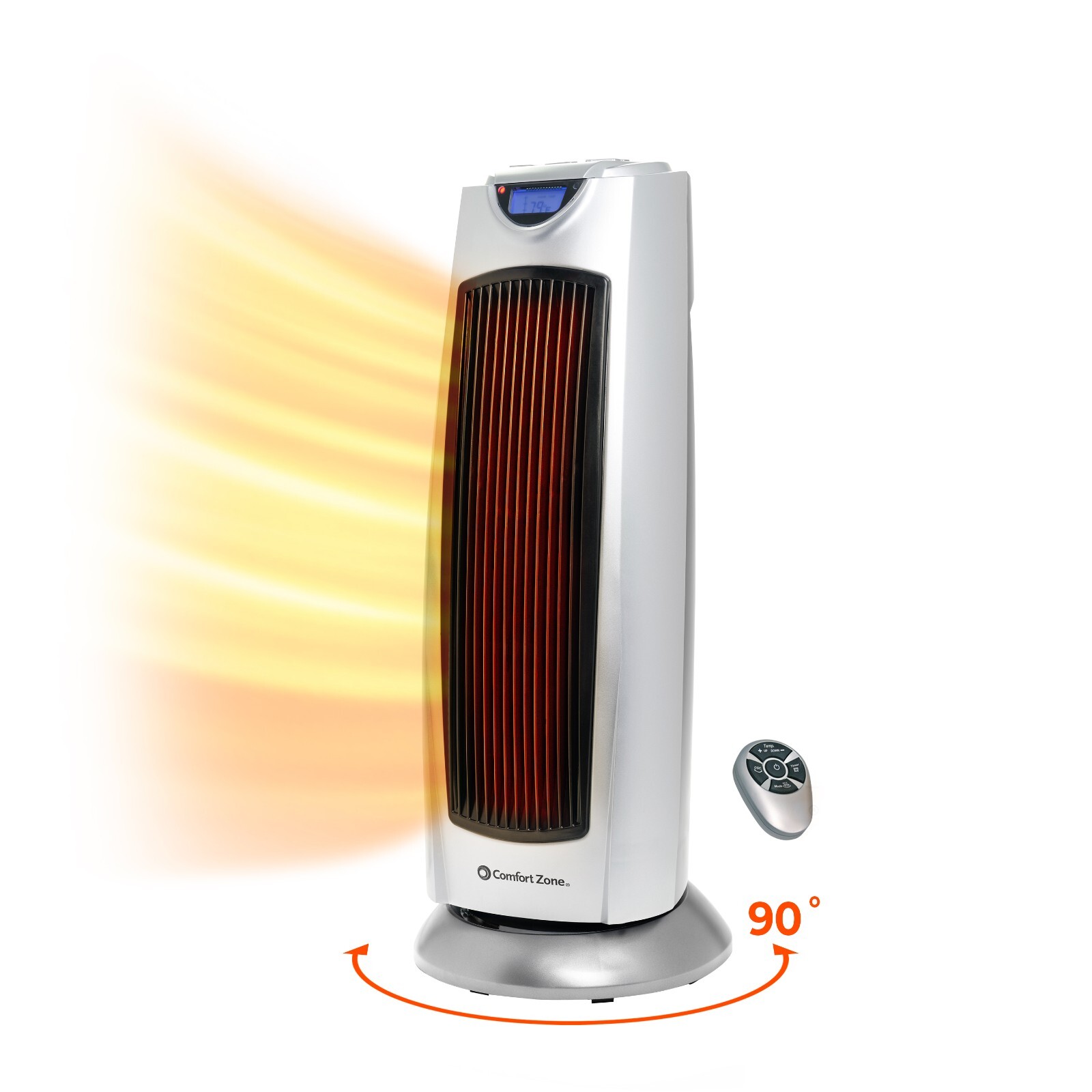 Comfort Zone Oscillating Digital Tower Space Heater with Remote Control gallery