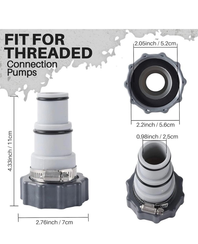 Tongass (2-Pack) Replacement Threaded to Clamp Style Hose Adapter for Intex Pool gallery