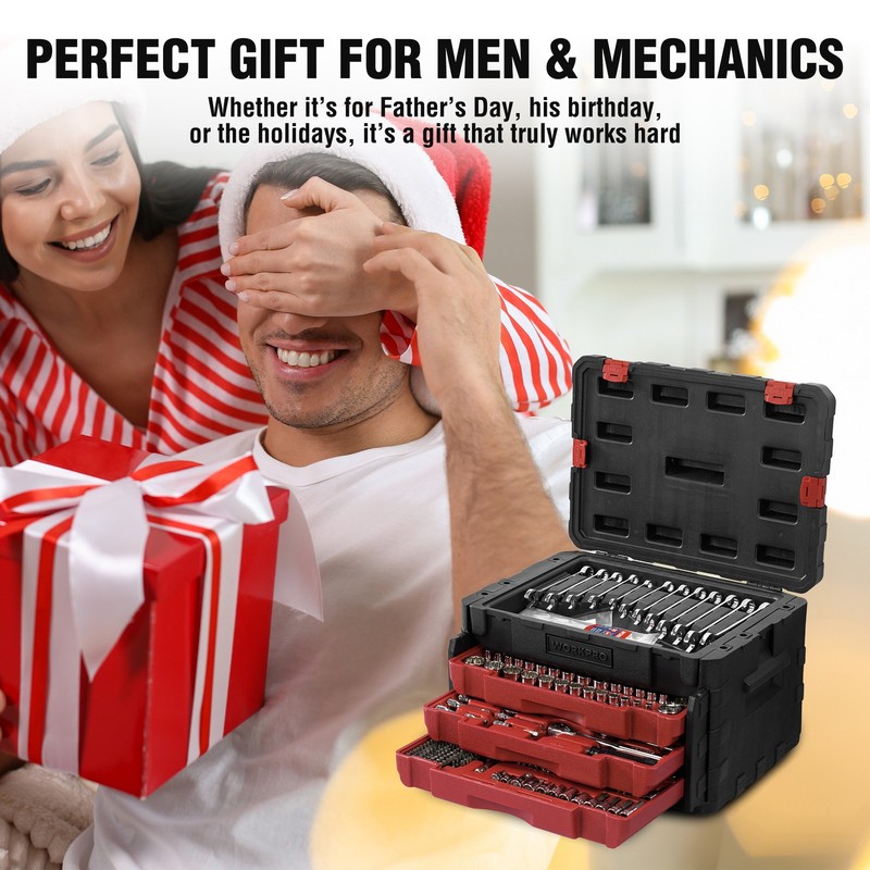 WORKPRO 450-Piece Mechanics Tool Set Professional Tool Kit w/Heavy Duty Case Box gallery