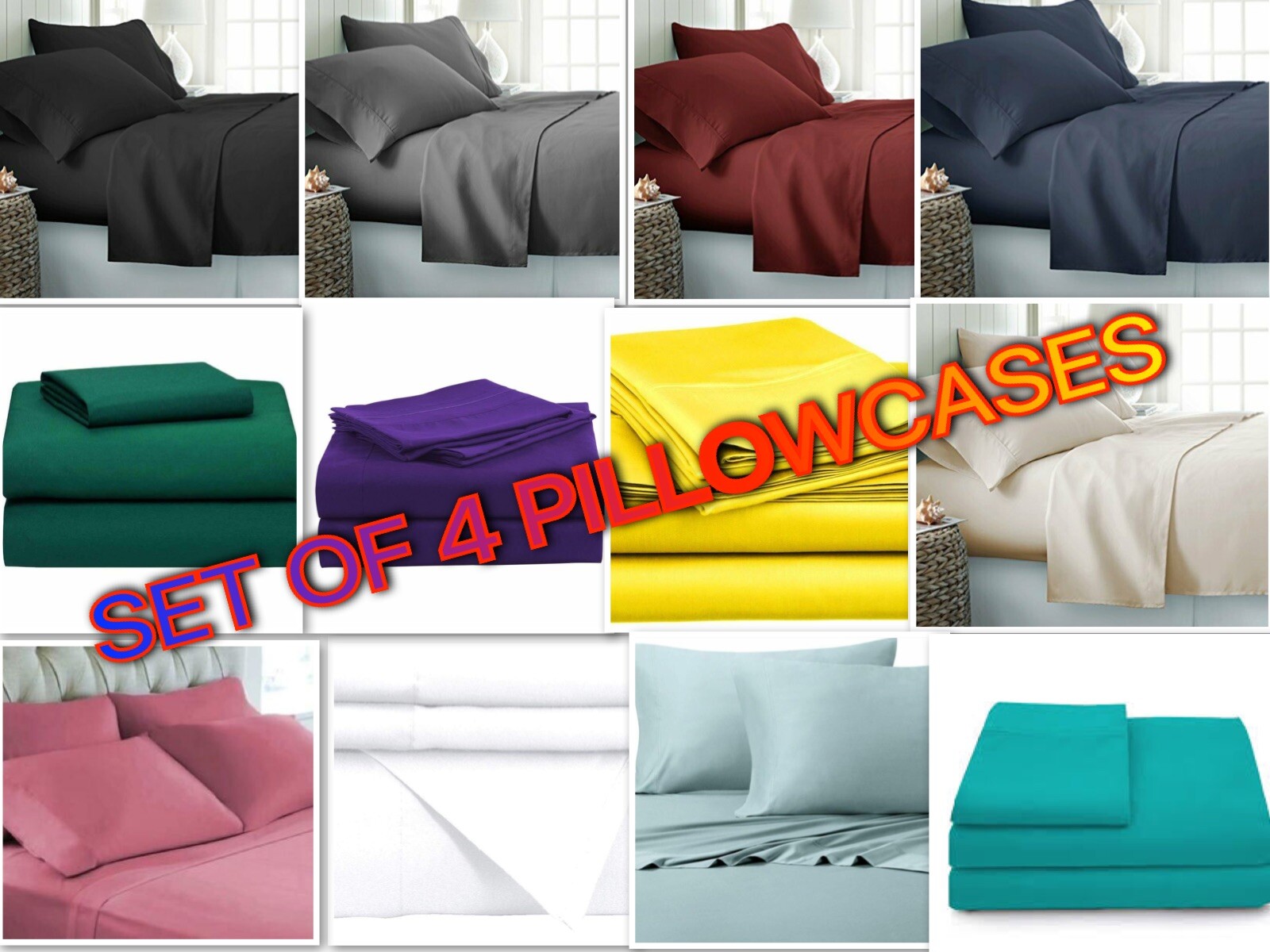 Persian Collection 4-Piece Pillow Case Set Soft 1800 Series Standard & King gallery