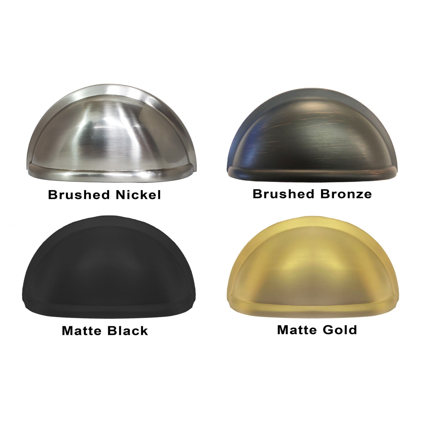 Kitchen Cabinet Hardware Drawer Cup Pull Handle Round Mushroom Knob Brushed KPT gallery