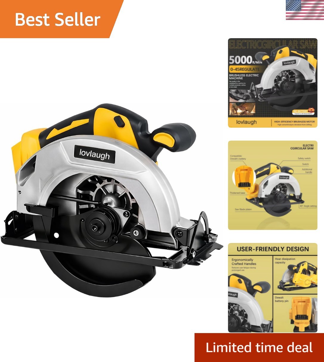 Versatile 7-1/4 Inch Cordless Circular Saw - 0-50° Bevel & 2 Blades Included gallery