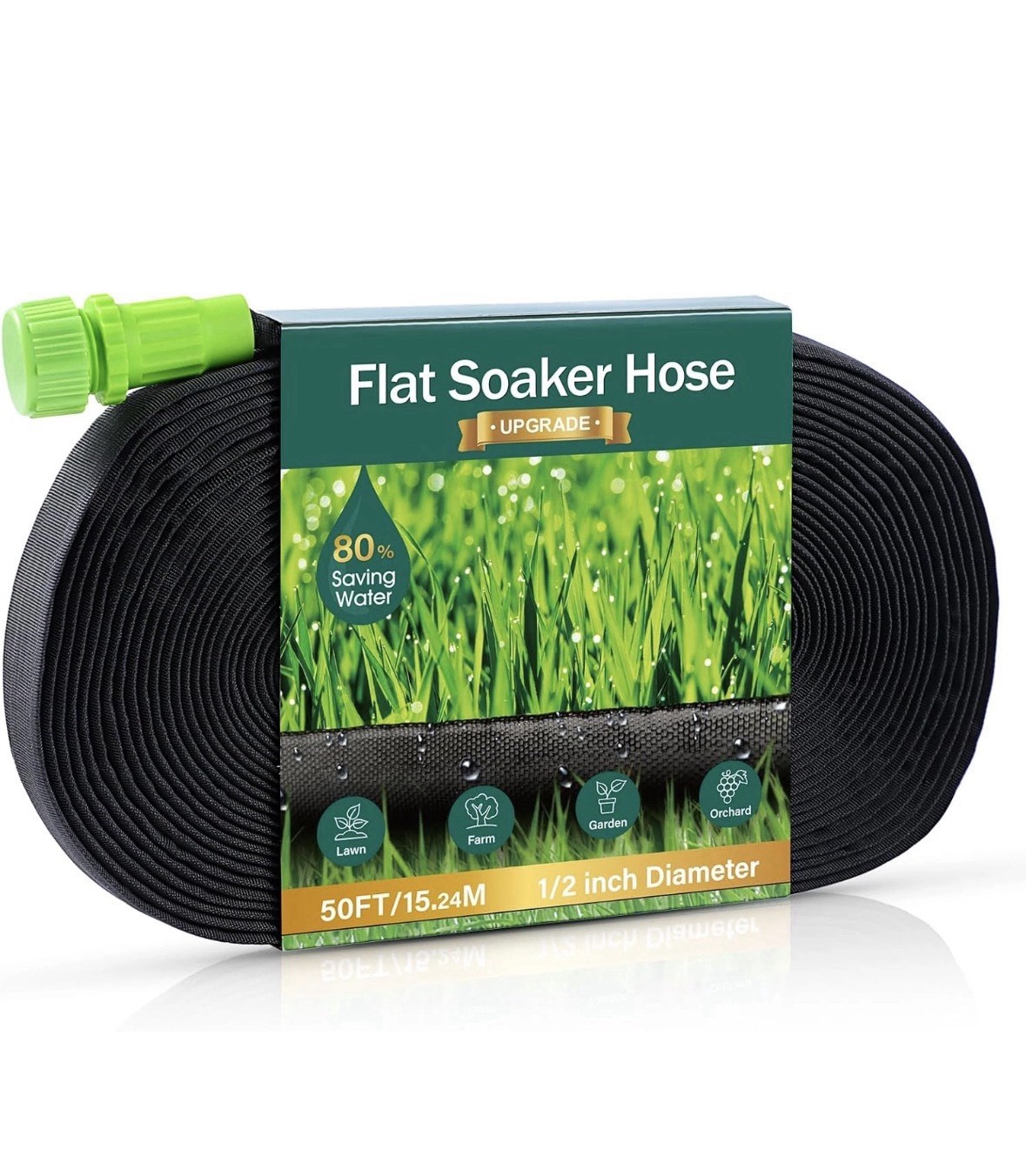 FlatSoaker Hose Garden Irrigation System Drip Watering Flexible Expandable 75ft gallery