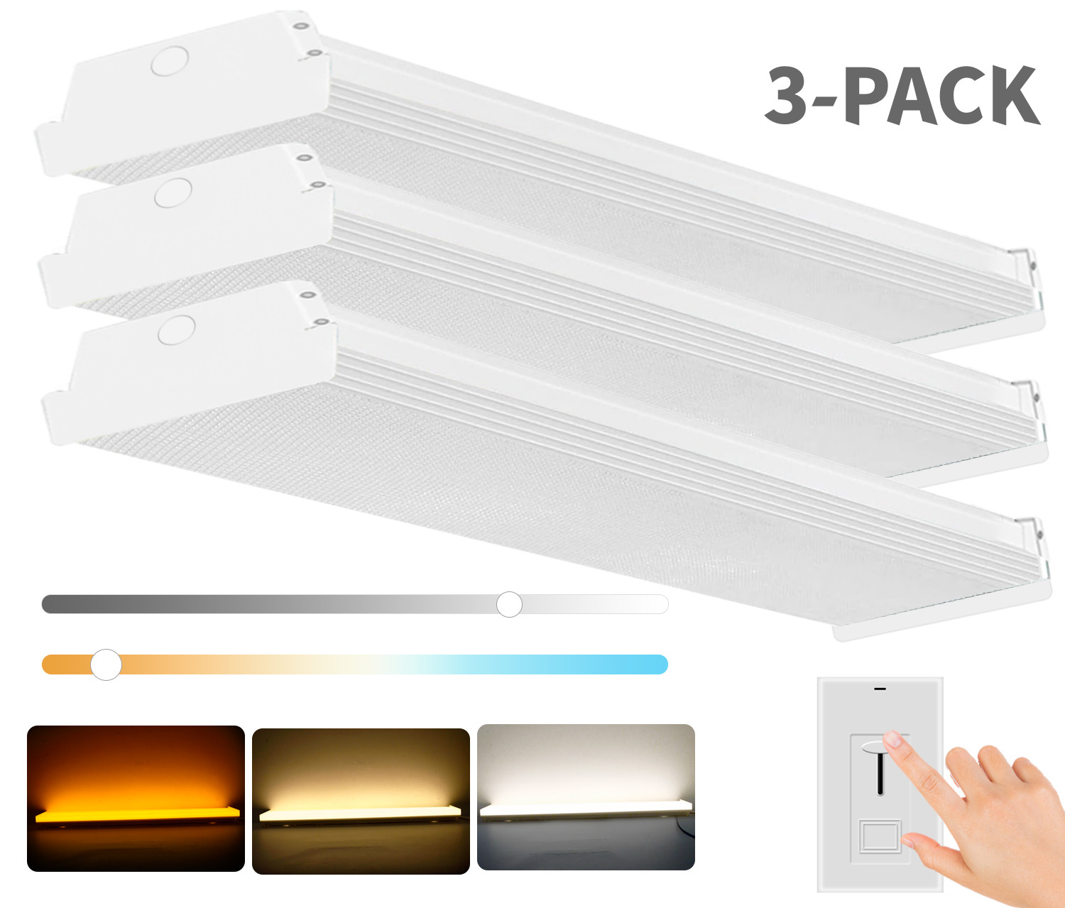 4FT LED Wraparound 40 Watts Wrap Light, 4 Foot LED Shop Lights for Garage 3 PACK gallery