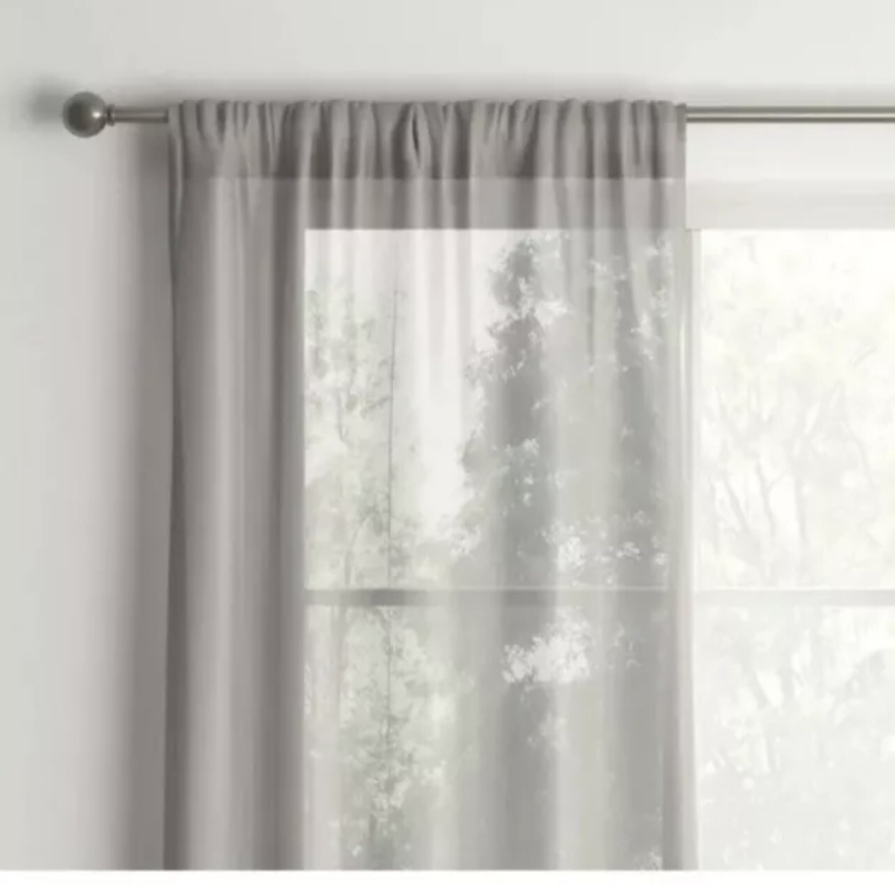 Room Essentials Sheer Voile Window Curtain ONE Panel Gray 60"W x 84"L gallery