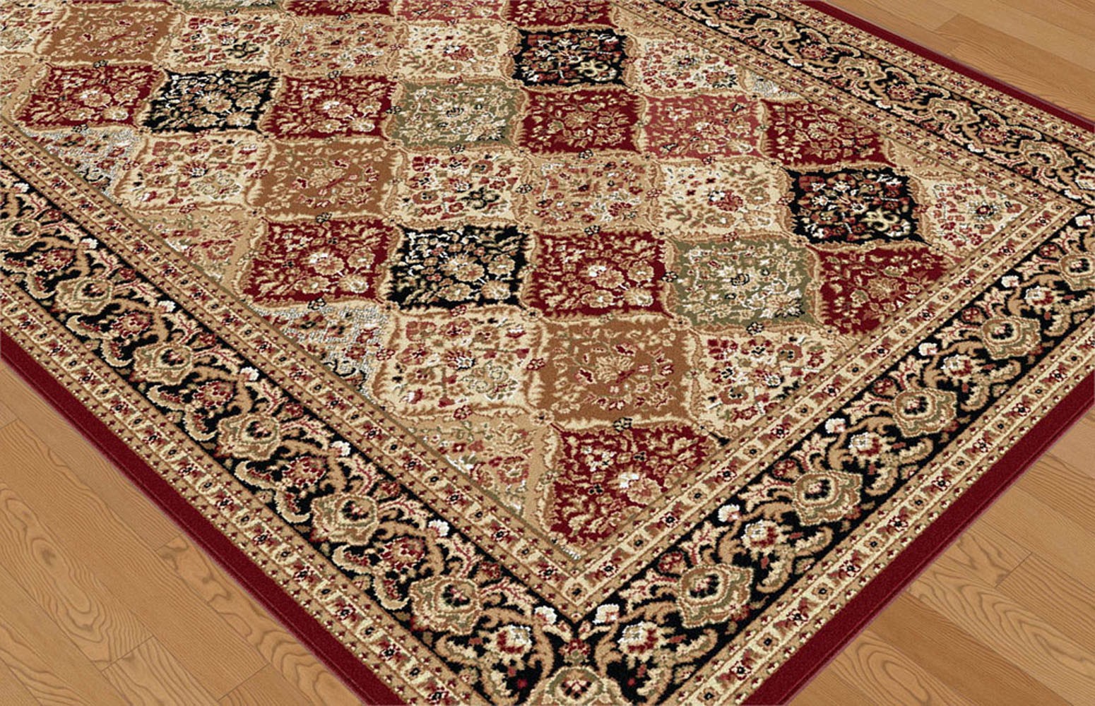 Traditional Persien 9x12 Patchwork Panel Flower Actual: 8' 9" x 12' 3" gallery