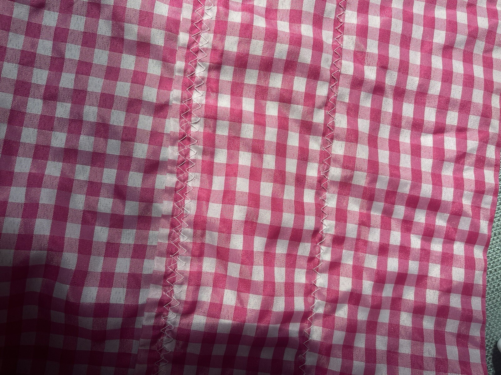 200"L x 19" W Inch Long Valance Window Topper PINK Gingham gallery