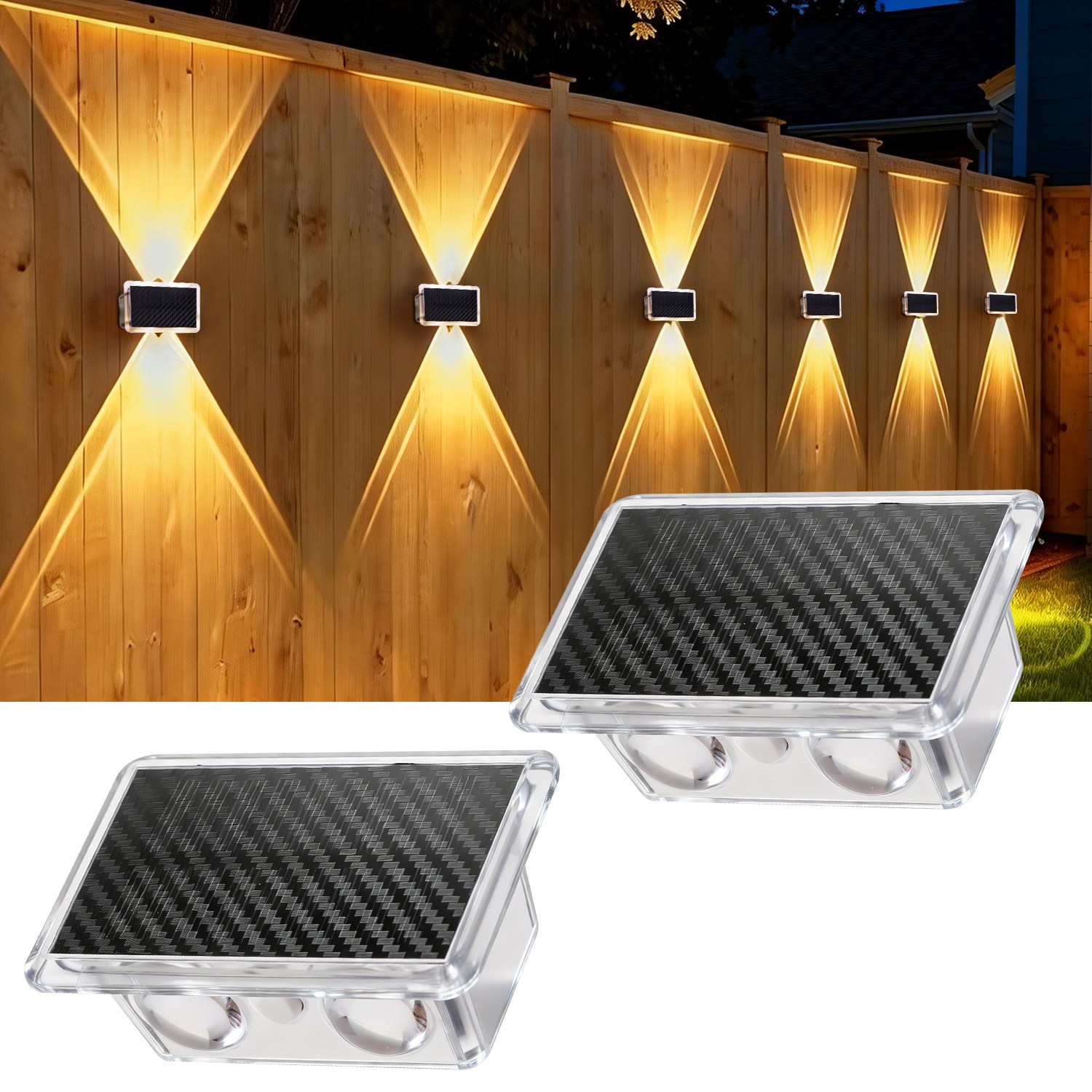 8Pack LED Solar Power Wall Lights Outdoor Garden Yard Fence Deck Step Decor Lamp gallery