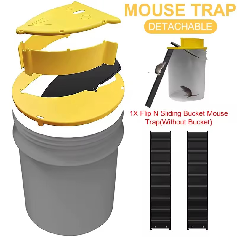 Mouse Rat Trap Flip & Slide Mouse Trap Bucket Catcher Mousetrap Slide Bucket Lid gallery