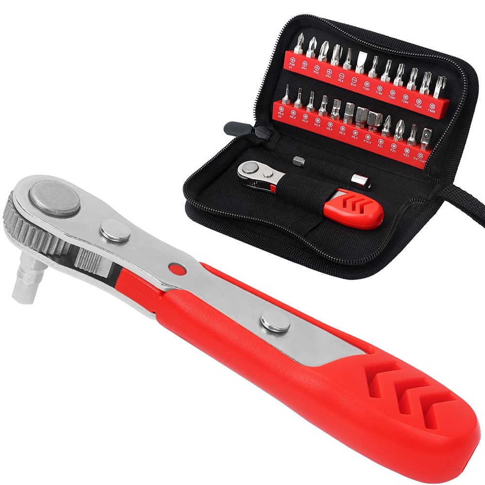 STREBITO Right Angle Screwdriver Set, Low 26 in 1, 26 1 With Zipper Pouch