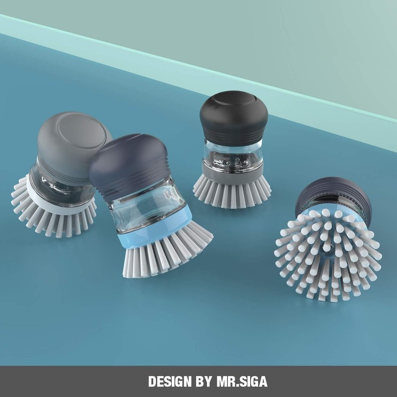 Versatile 2-Pack Soap Dispensing Brushes for Effortless Dish and Pot Cleaning gallery
