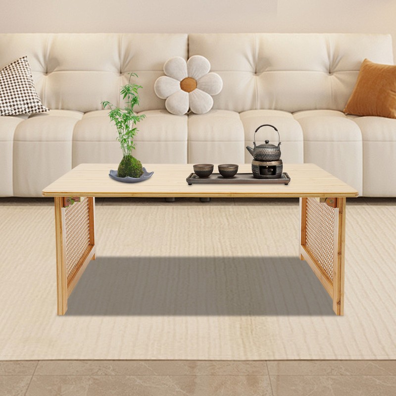 Bamboo Foldable Folding Floor Low Coffee Table for Sitting on The Floor gallery