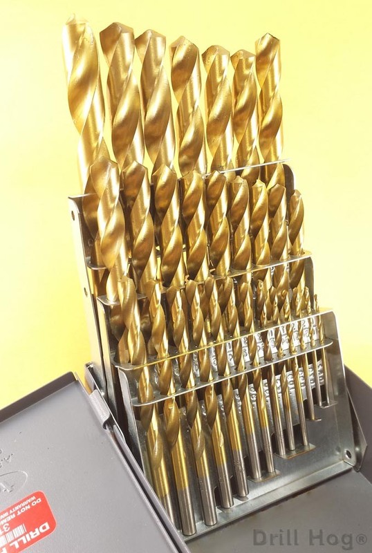 Drill Hog® 29 Pc Titanium Bit Set Drill Index Ti-22 Drills Lifetime Warranty gallery