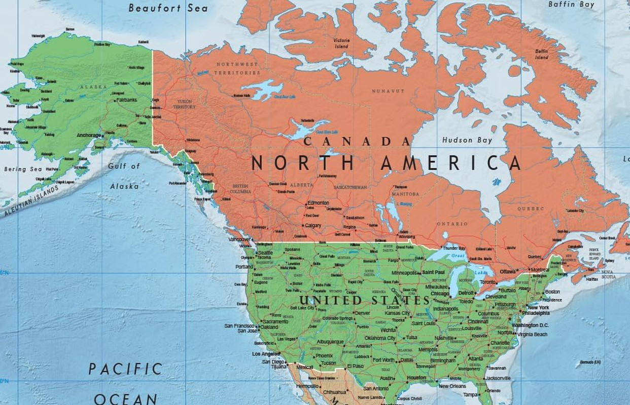 Swiftmaps World Premier Wall Map Poster Mural 24H X 36W gallery
