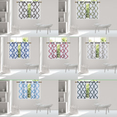 1 SET SMALL SHORT WINDOW LINED CURTAIN PANEL TREATMENT MOROCCAN PATTERN 36″
