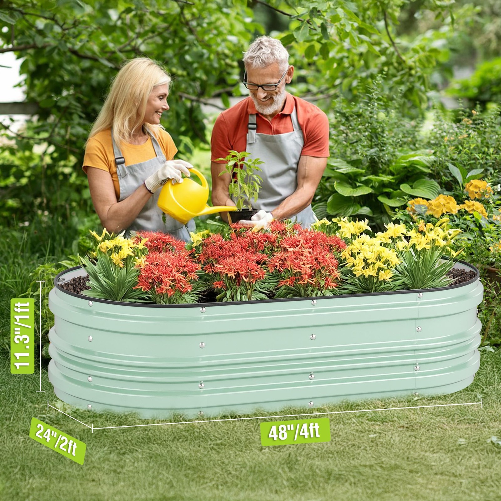 Workpro 2Pk 4X2X1Ft Galvanized Raised Garden Bed Set Rust Corrosion Protection gallery