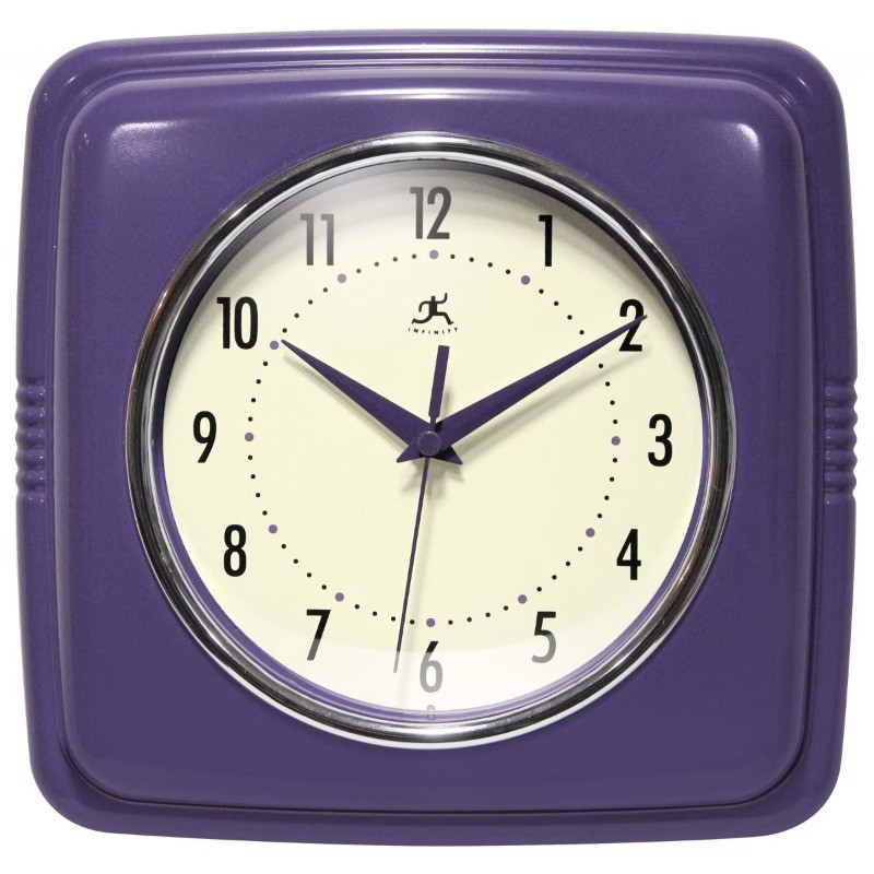 9" Square Retro Wall Clock