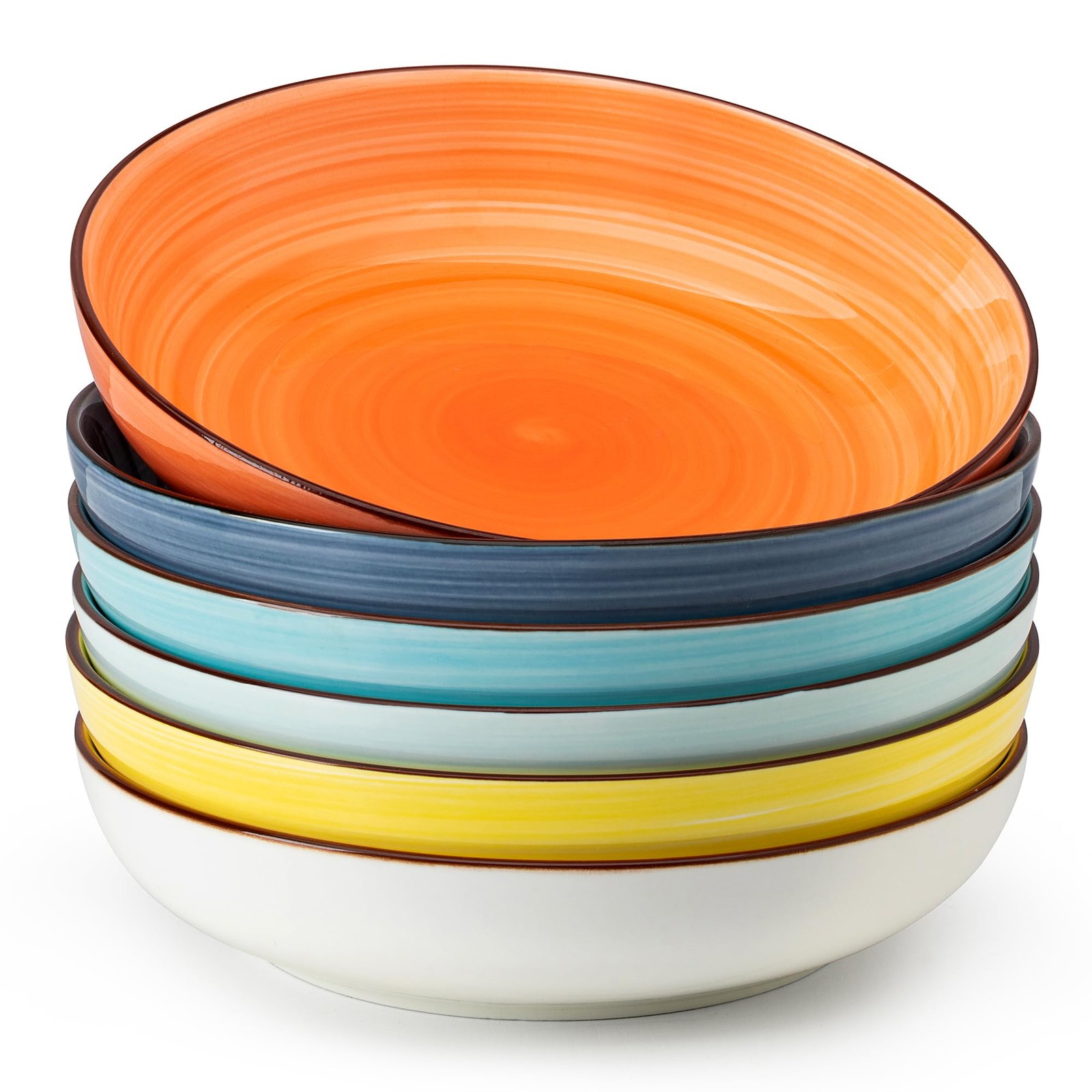 Sweese 6-Pack Ceramic Pasta Bowls, Multicolor Extra Large 30.0 Fl Oz, High-Grade gallery