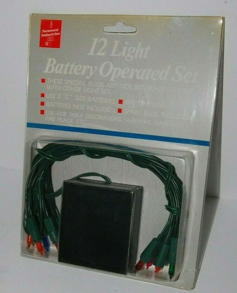 12 Mini Light Battery Operated String Set Multi-Colors 11 Ft. New/Old Stock gallery