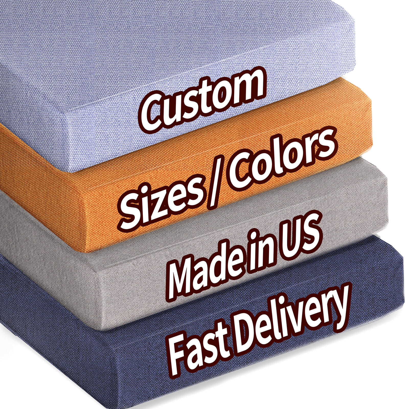 Colourtree Custom Size 2" Thick Bench Cushion Window Seat Cushion Indoor Outdoor gallery