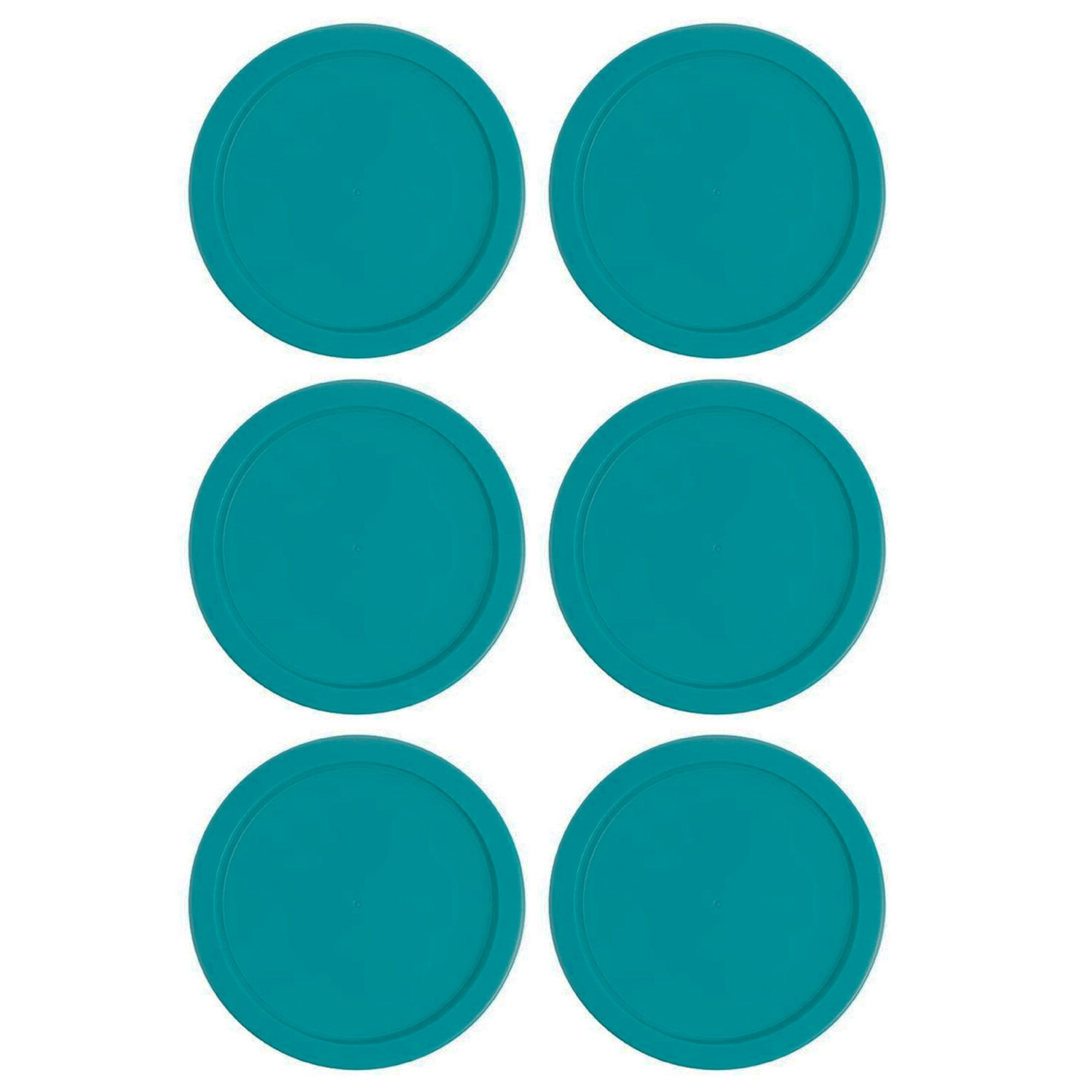 6 Replacement Lids Covers for Pyrex 2-Cup Containers, 5-Inch 7200-PC TEAL gallery